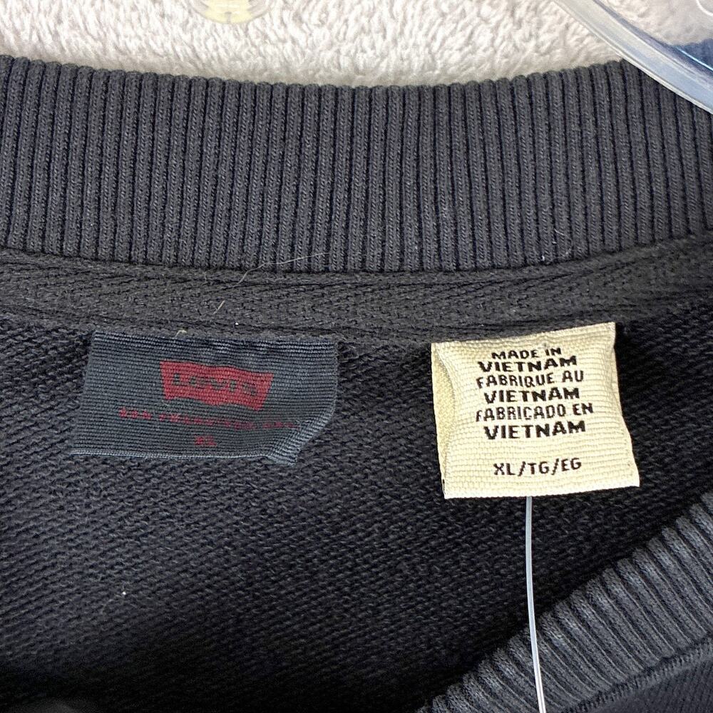 Levis Sweatshirt Womens XL Black Garment Dyed Relaxed Oversized Classic Preppy - Picture 8 of 9